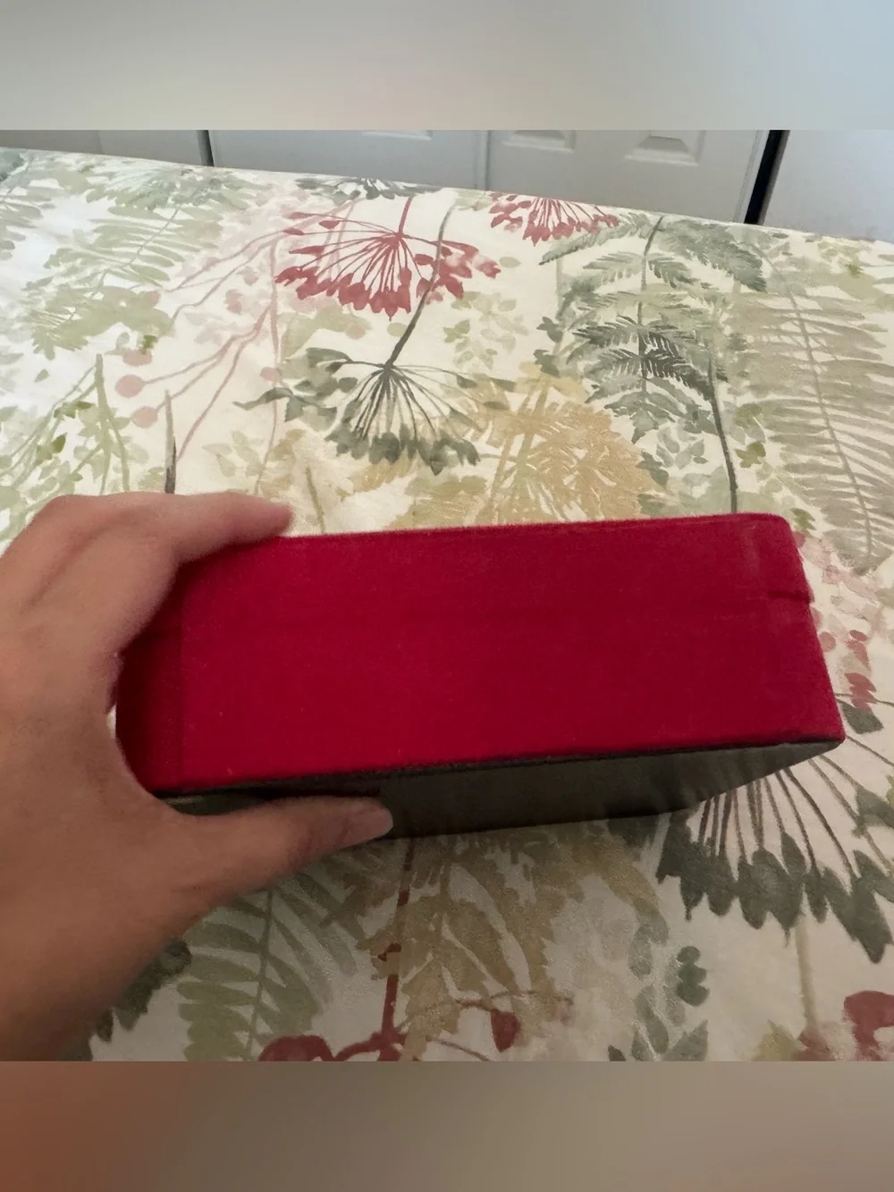Mele & Co Red Velvet Jewelry Box with removable tray